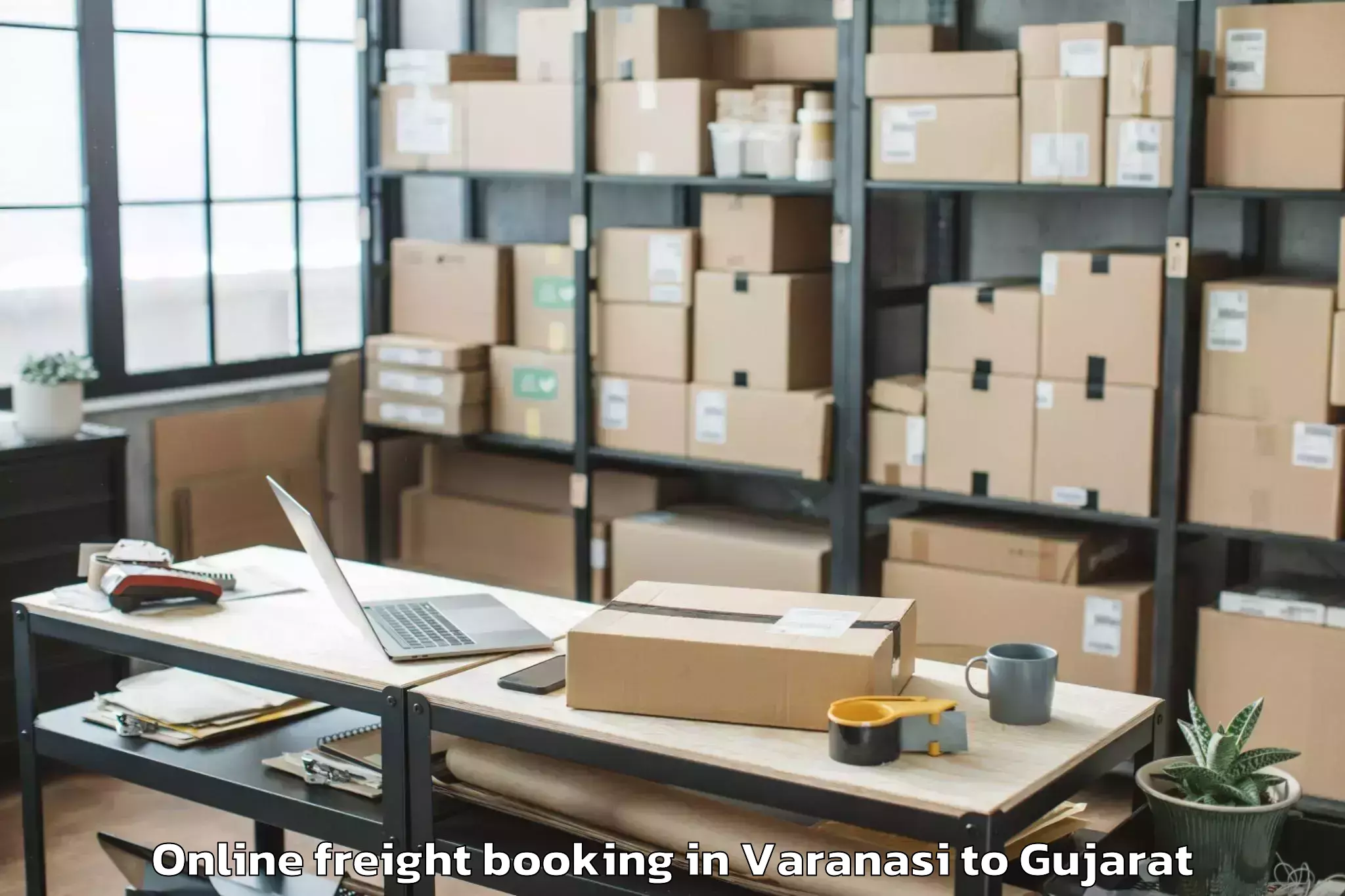 Easy Varanasi to Gandhidham Online Freight Booking Booking